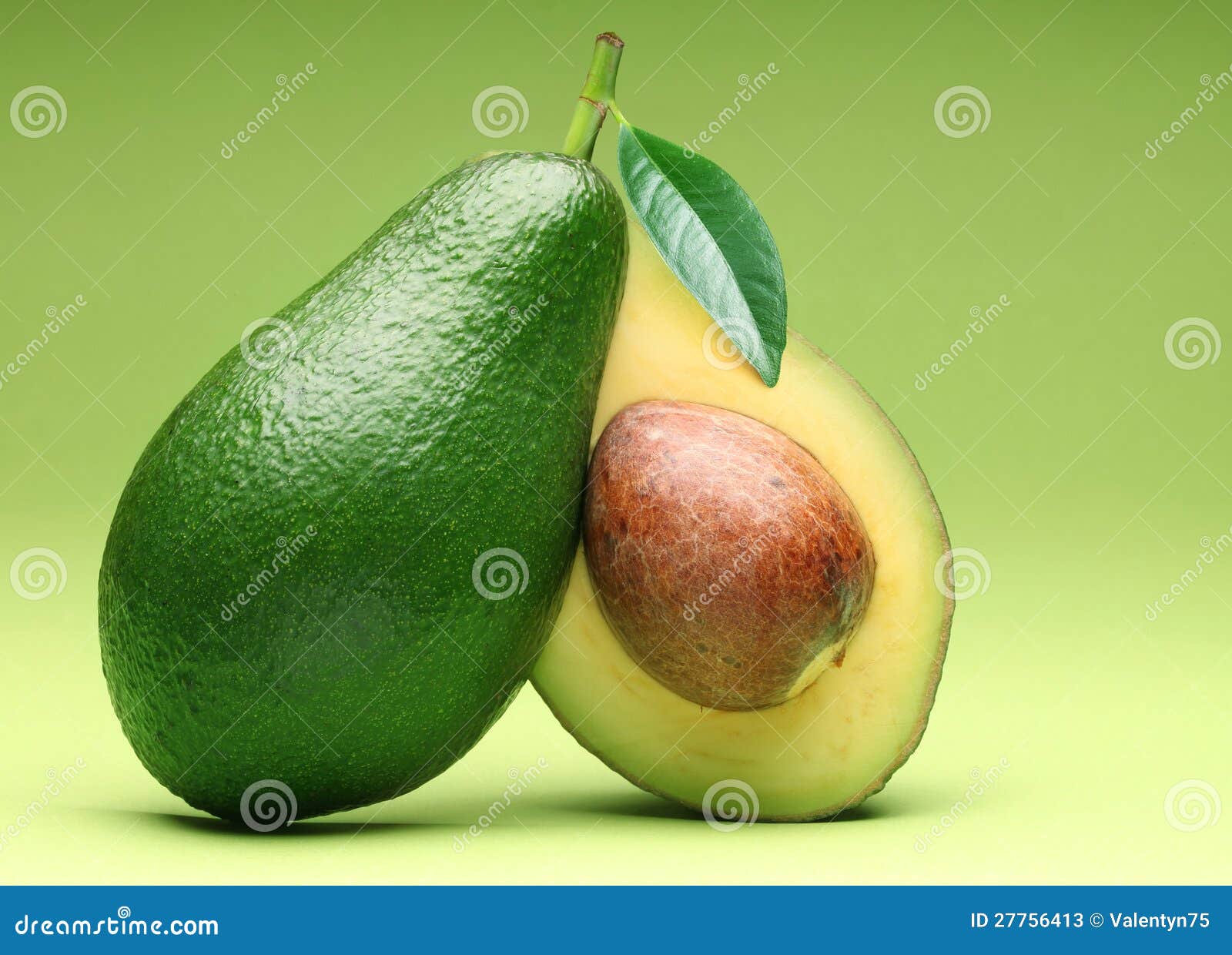 avocado  on a green.
