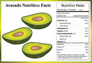 Avocado Nutrition Facts Stock Vector Illustration Of Health 54331717