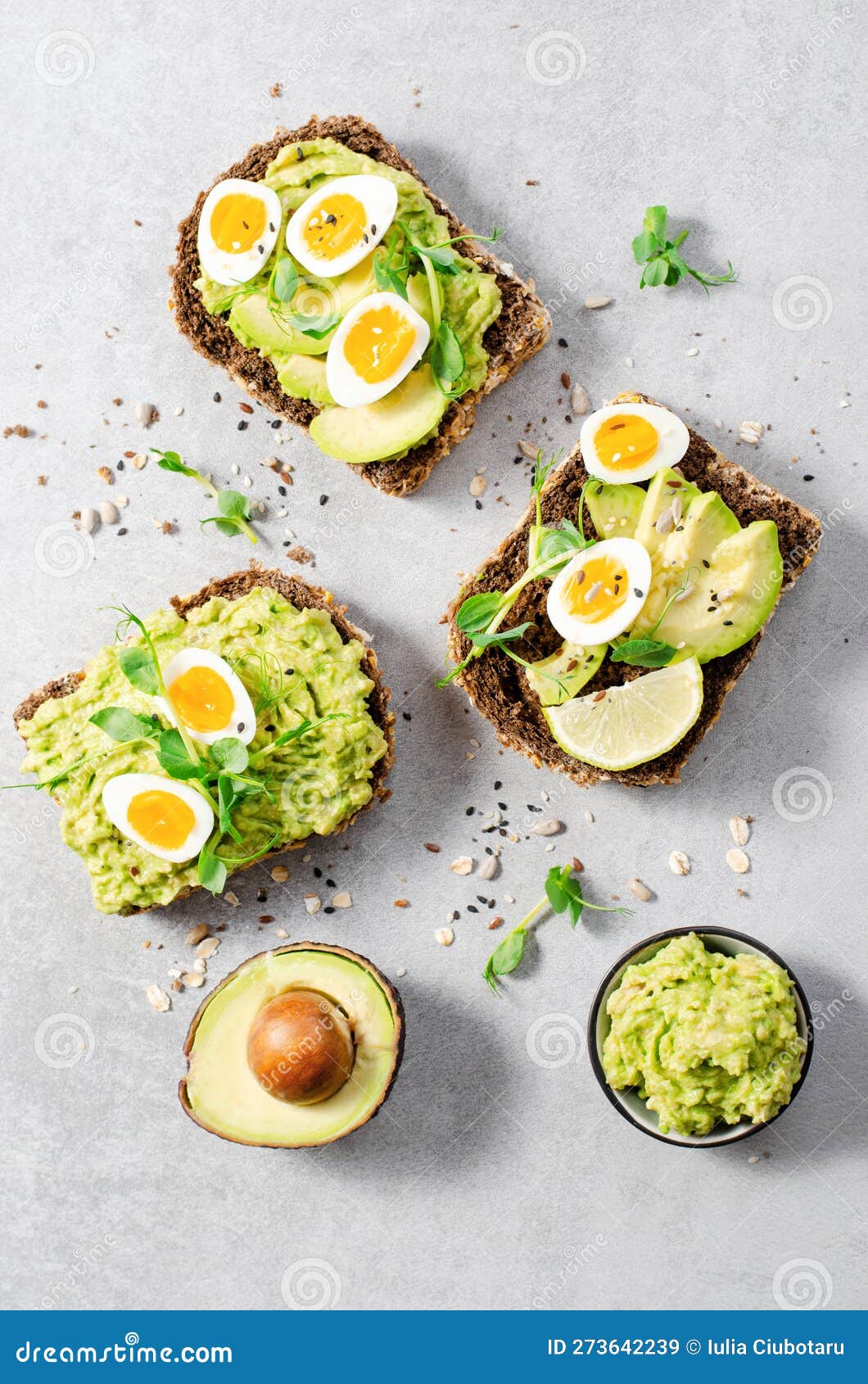 Avocado and Quail Egg Toasts, Healthy Snack or Breakfast Stock Image Image of wholegrain
