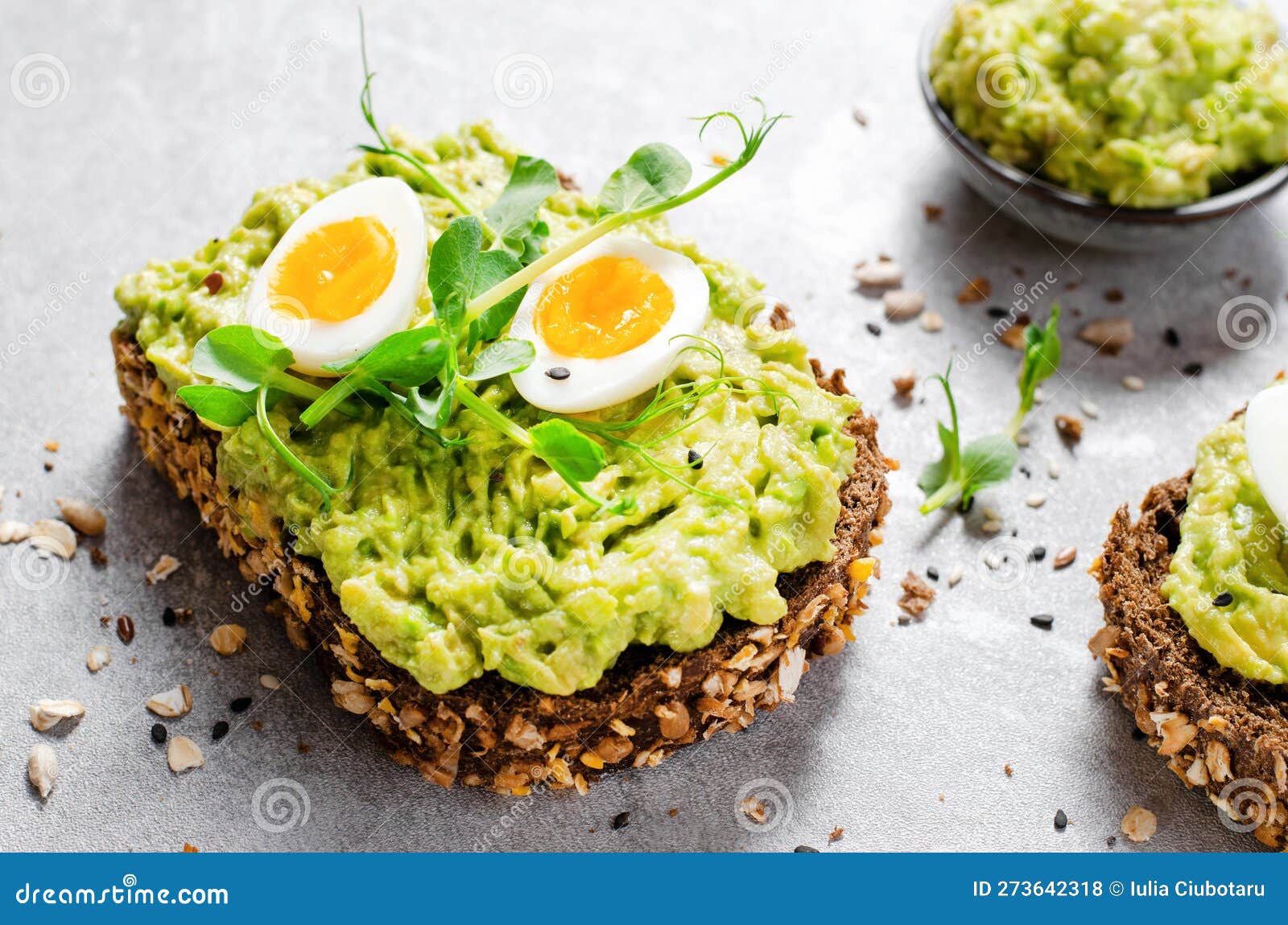 Avocado and Quail Egg Toasts, Healthy Snack or Breakfast Stock Photo Image of yolk, bread