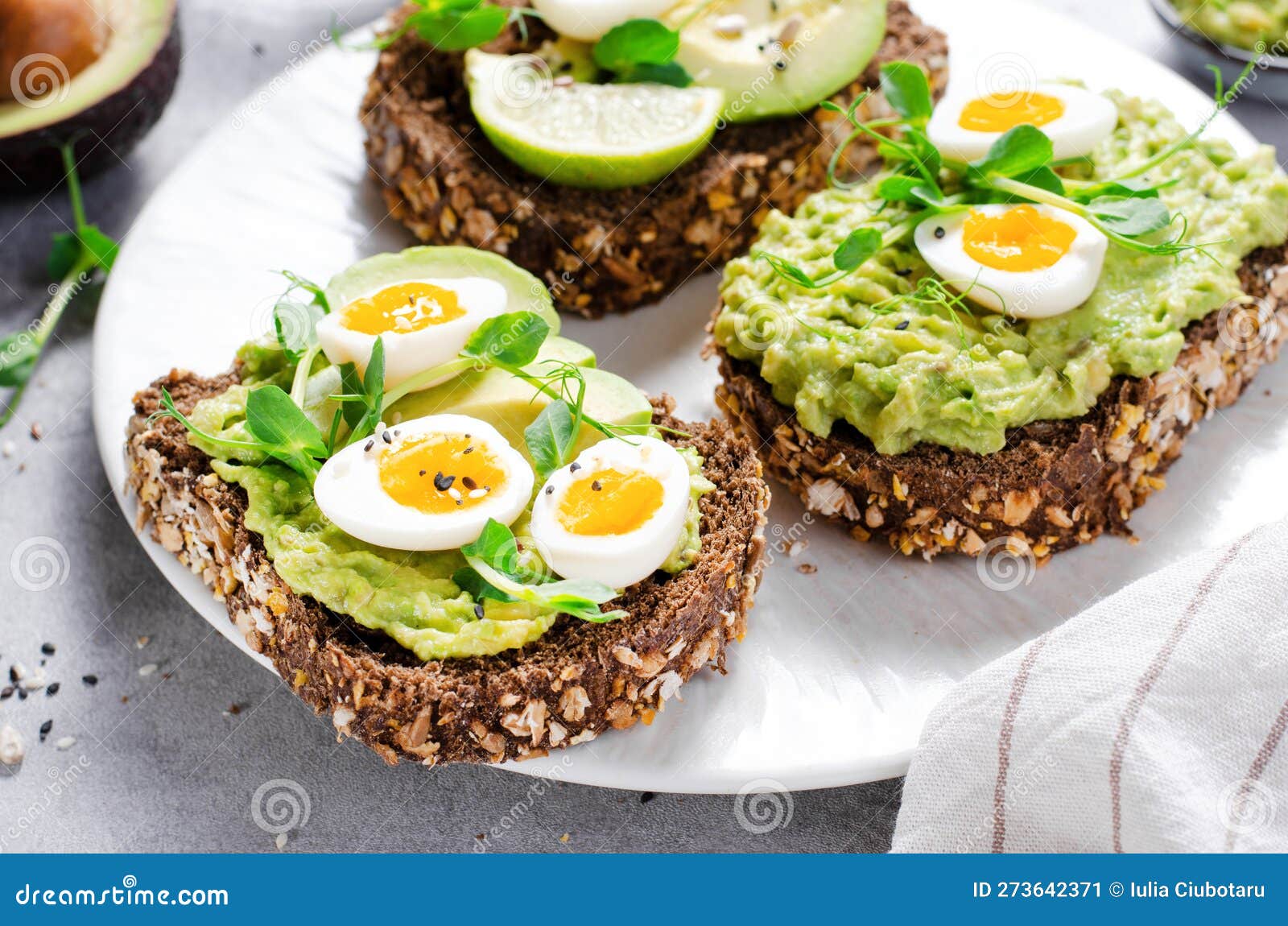 Avocado and Quail Egg Toasts, Healthy Snack or Breakfast Stock Image Image of toasted, sprout