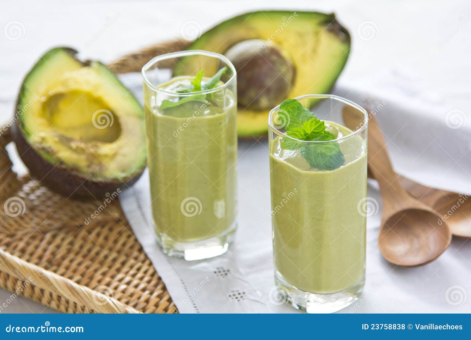 Avocado Smoothie [Gezonde Drank] Stock Foto Image of groen, vlot