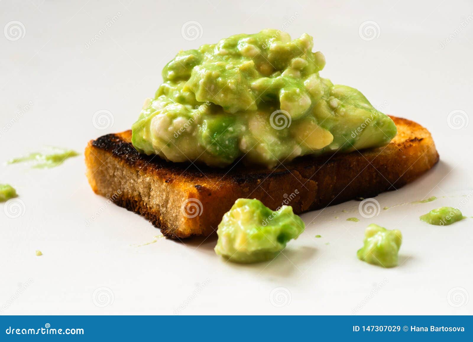 Avocado Spread On Toast Leftovers On White Stock Image Image Of