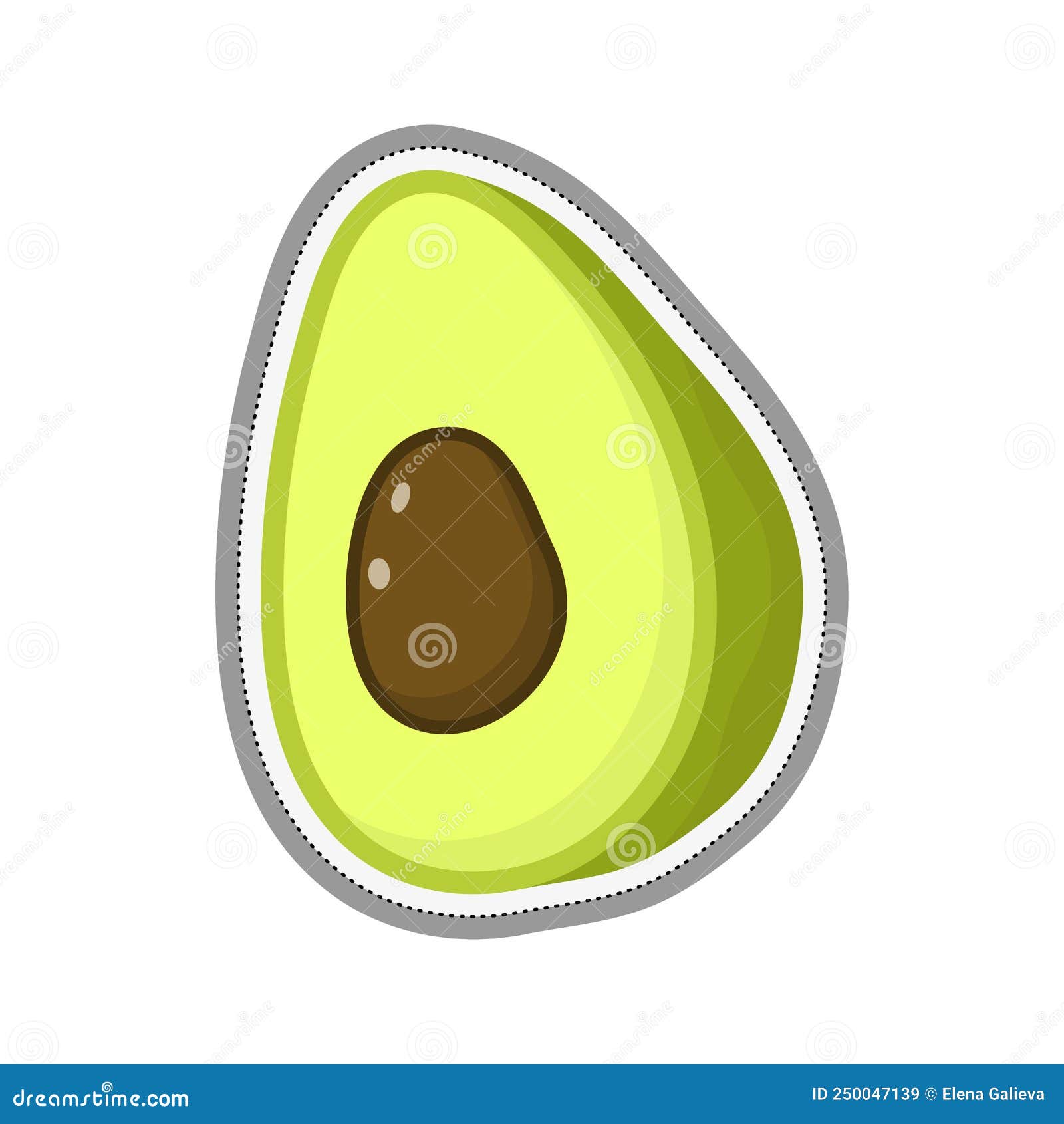 avocado sticker cartoon style . .