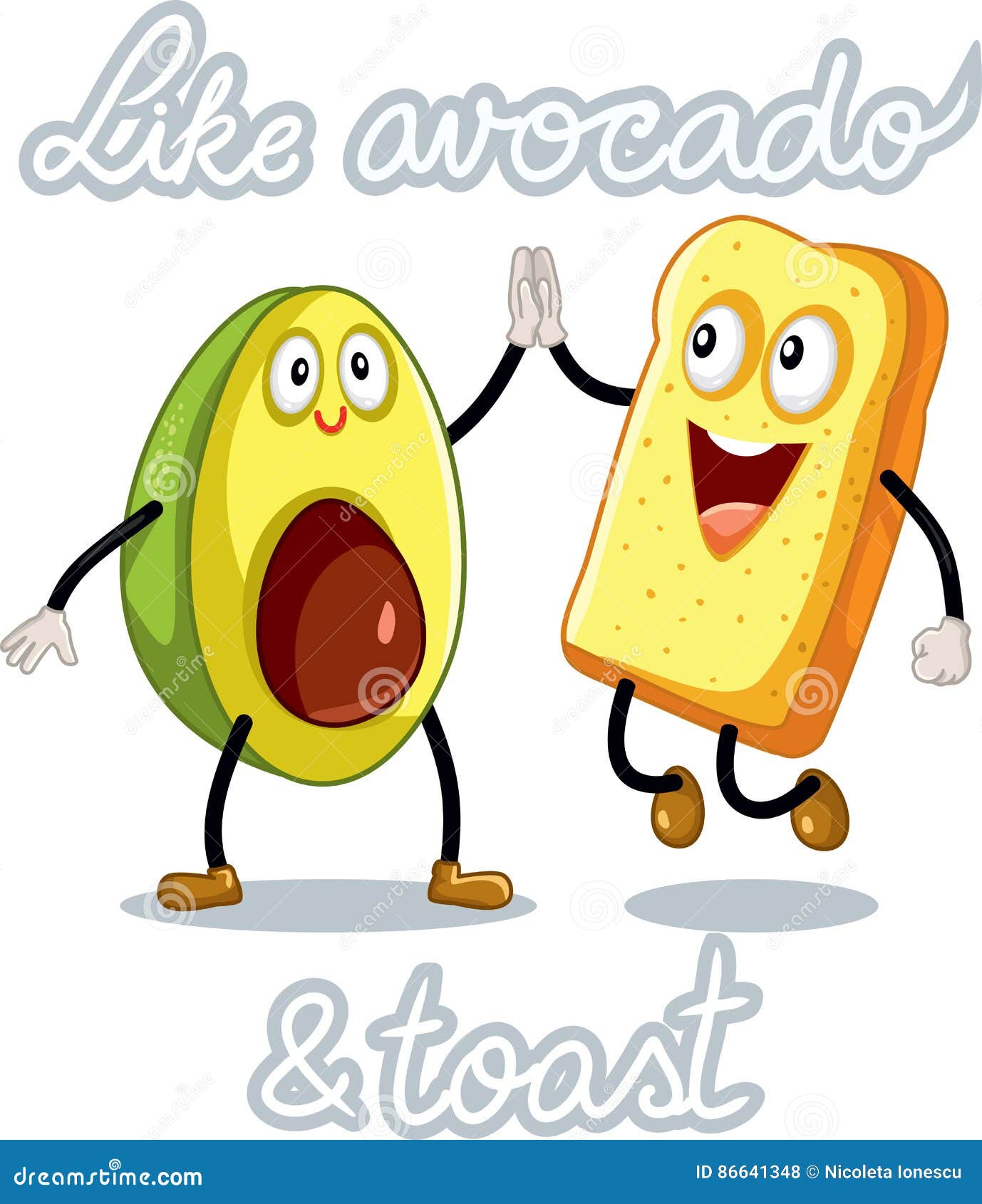 Cute funny toast and glasses, yummy Kawaii avocado' Sticker