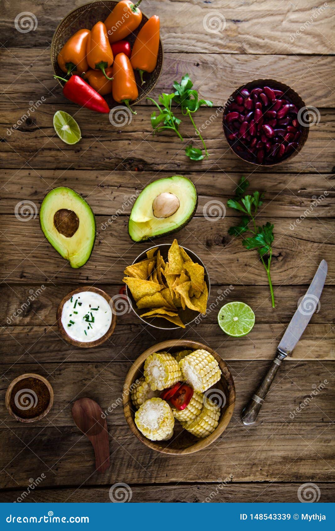Avocado And Tortilla Chips With Vegetables Stock Image Image of spain