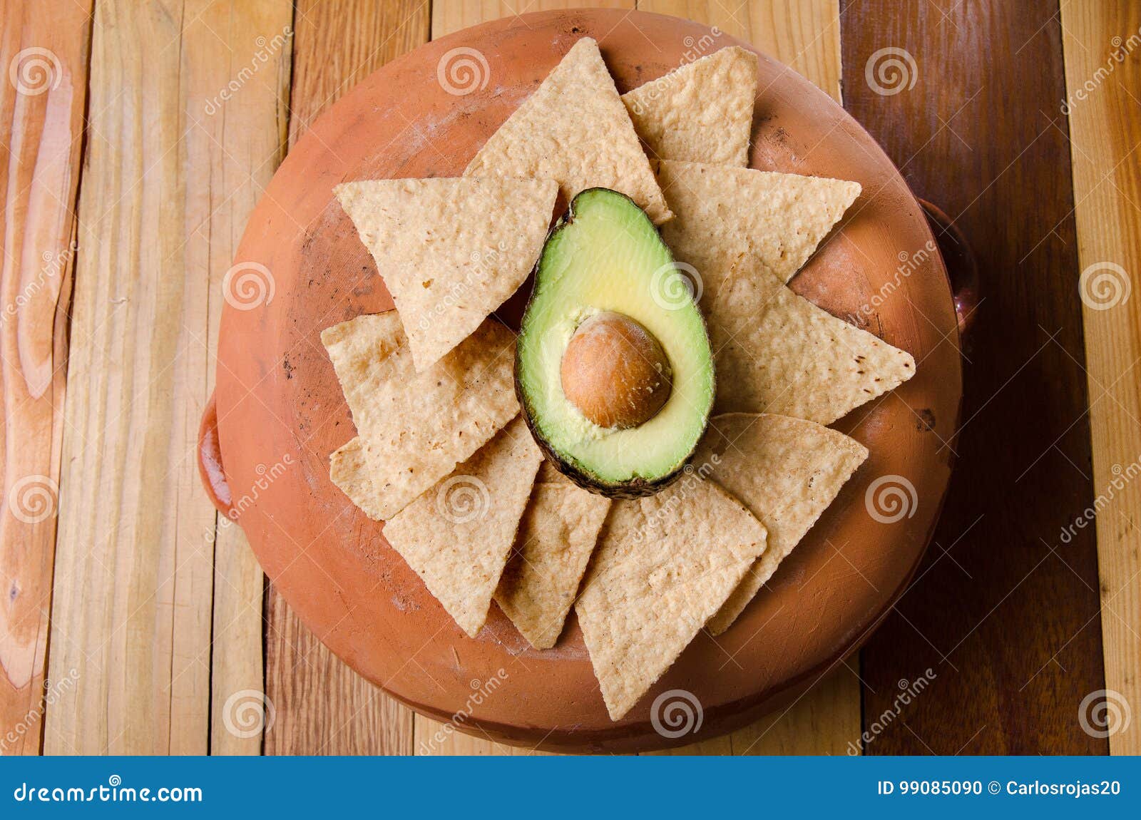 Avocado and totopo chips stock photo. Image of meal, chili 99085090