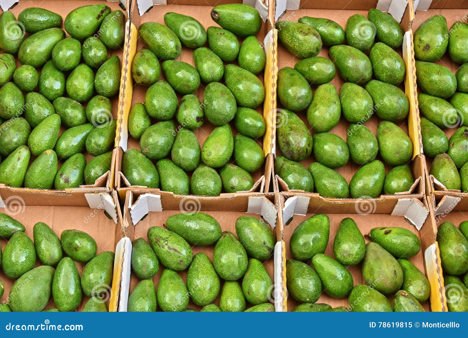 Avocados on Street Market Stall Stock Image - Image of grocery, market