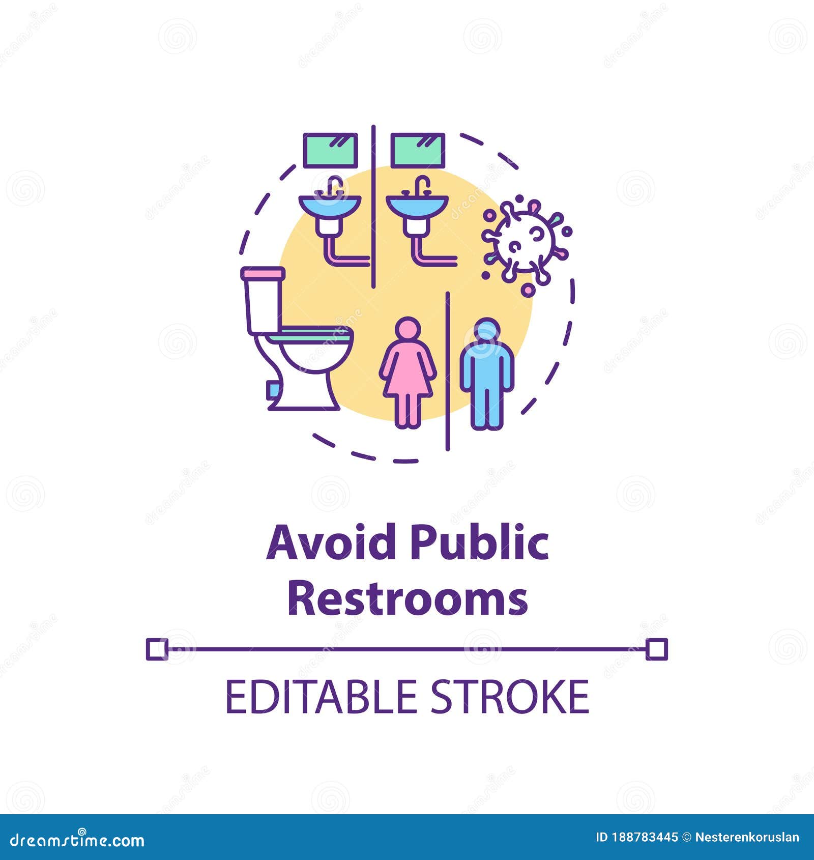 Avoid Public Restrooms Concept Icon Stock Vector Illustration of