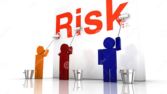 Avoid risk with teamwork stock illustration. Illustration of level