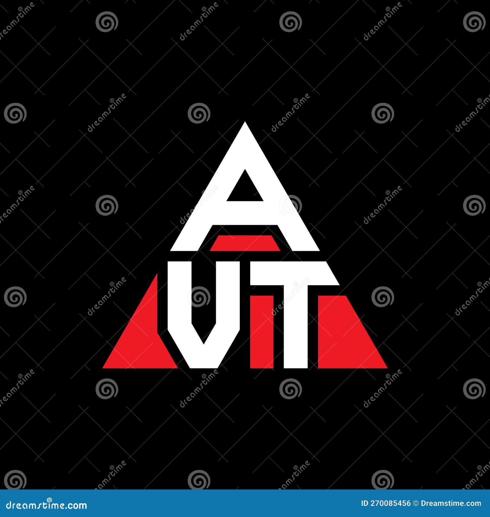 avt triangle letter logo  with triangle . avt triangle logo  monogram. avt triangle  logo template with red