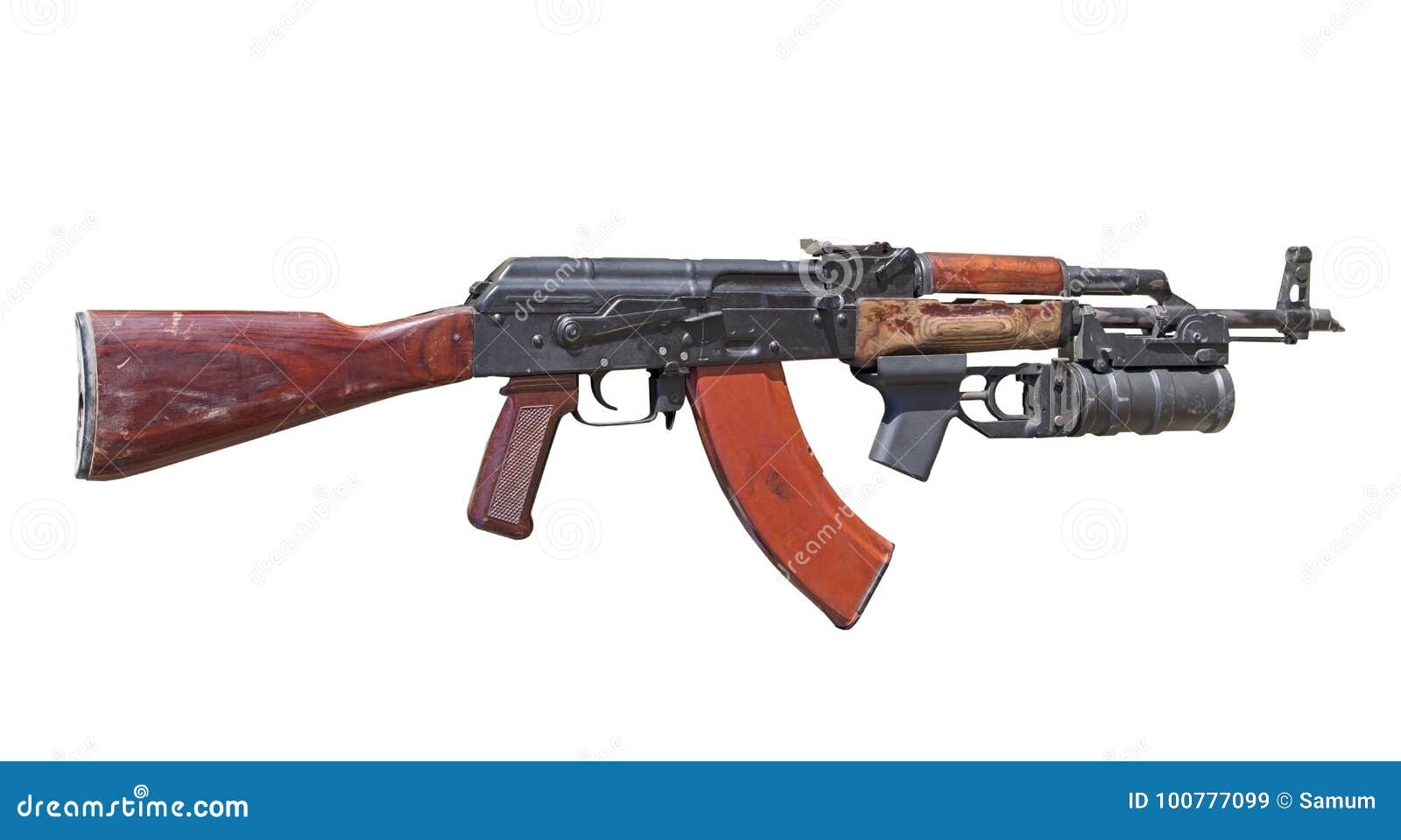 Avtomat Kalashnikova AK-47, Kalashnikov Isolated On White Stock Image