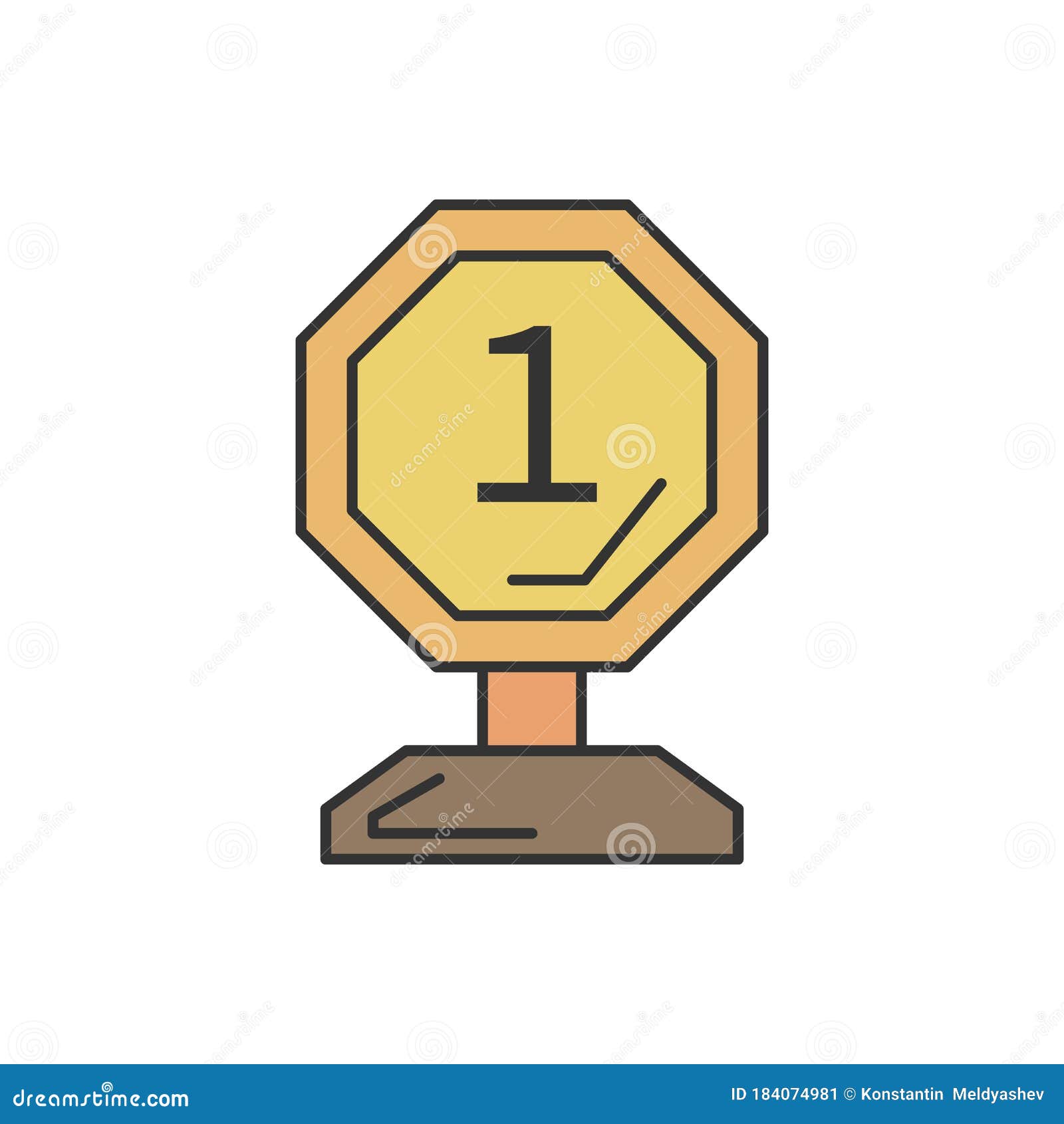 award, prize, first place icon. simple outline colored  of award icons for ui and ux, website or mobile application