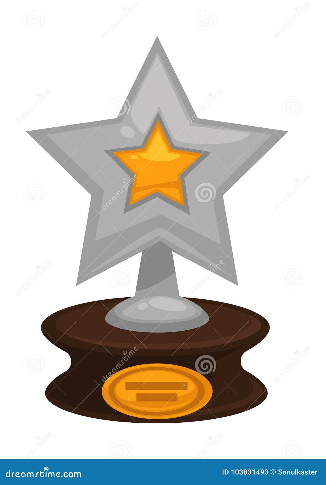 Award Star Prize Golden Vector Flat Icon for Cinema or Music Stock