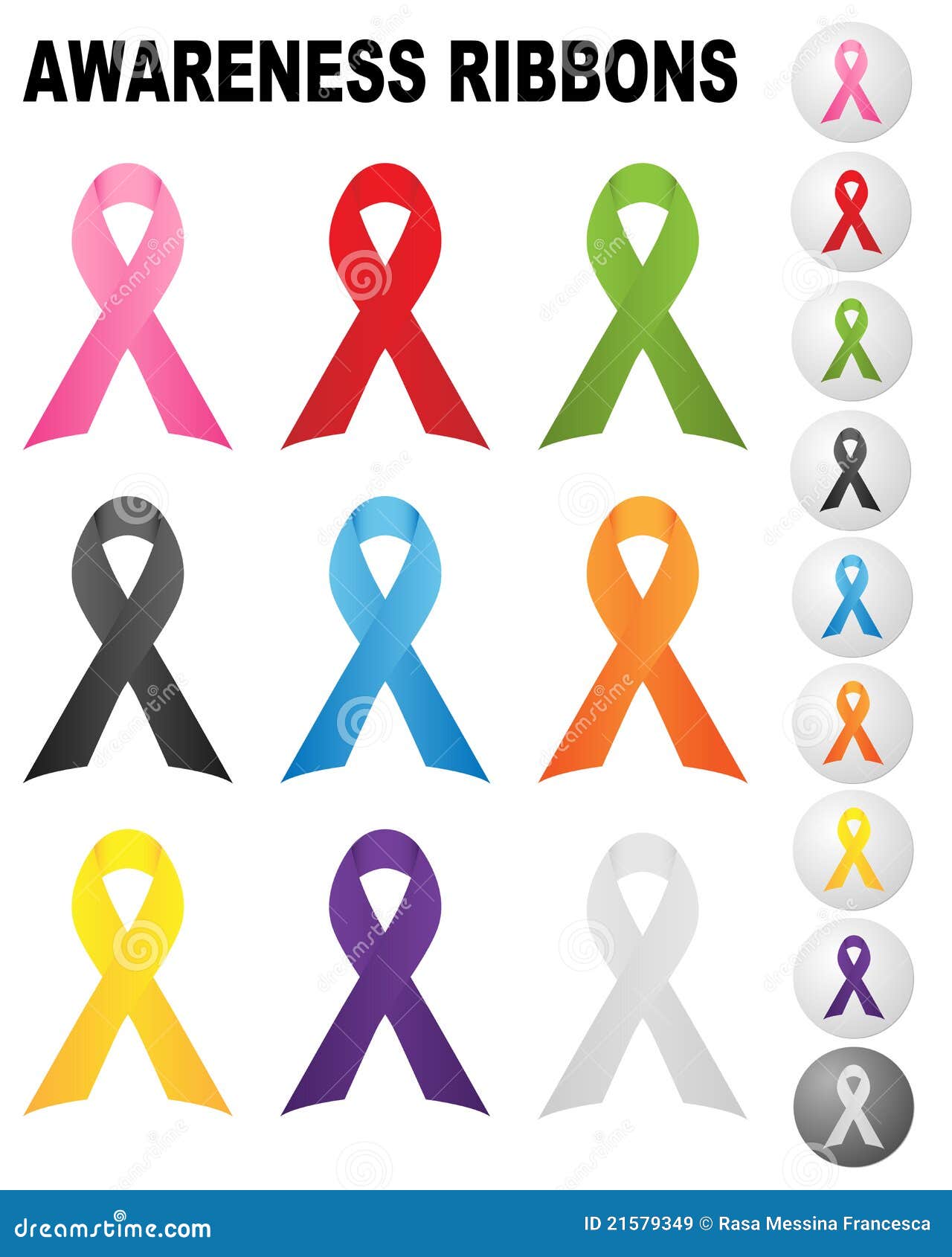 Awareness ribbons stock vector. Illustration of symbol 21579349