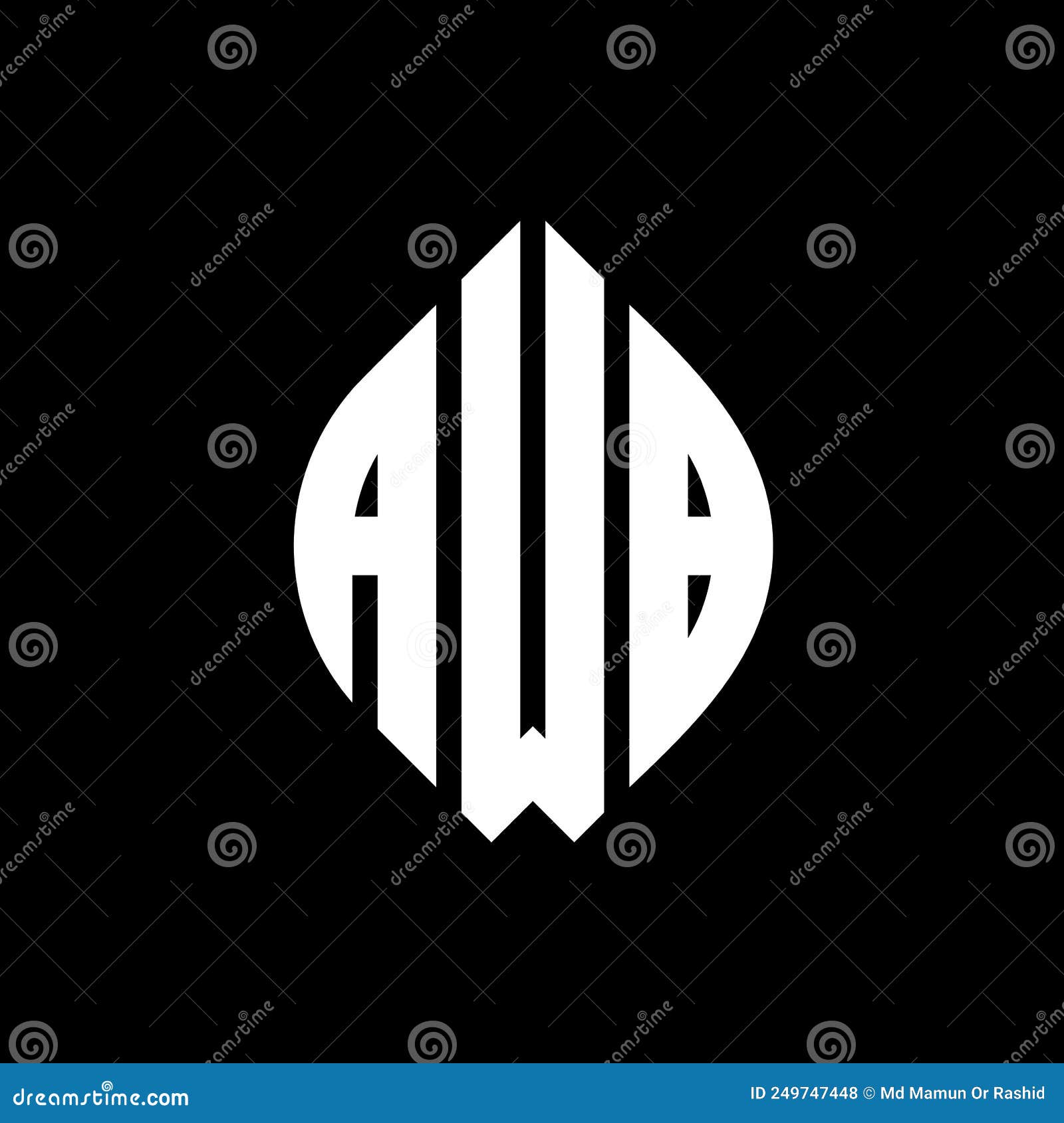 AWB Circle Letter Logo Design with Circle and Ellipse Shape. AWB ...