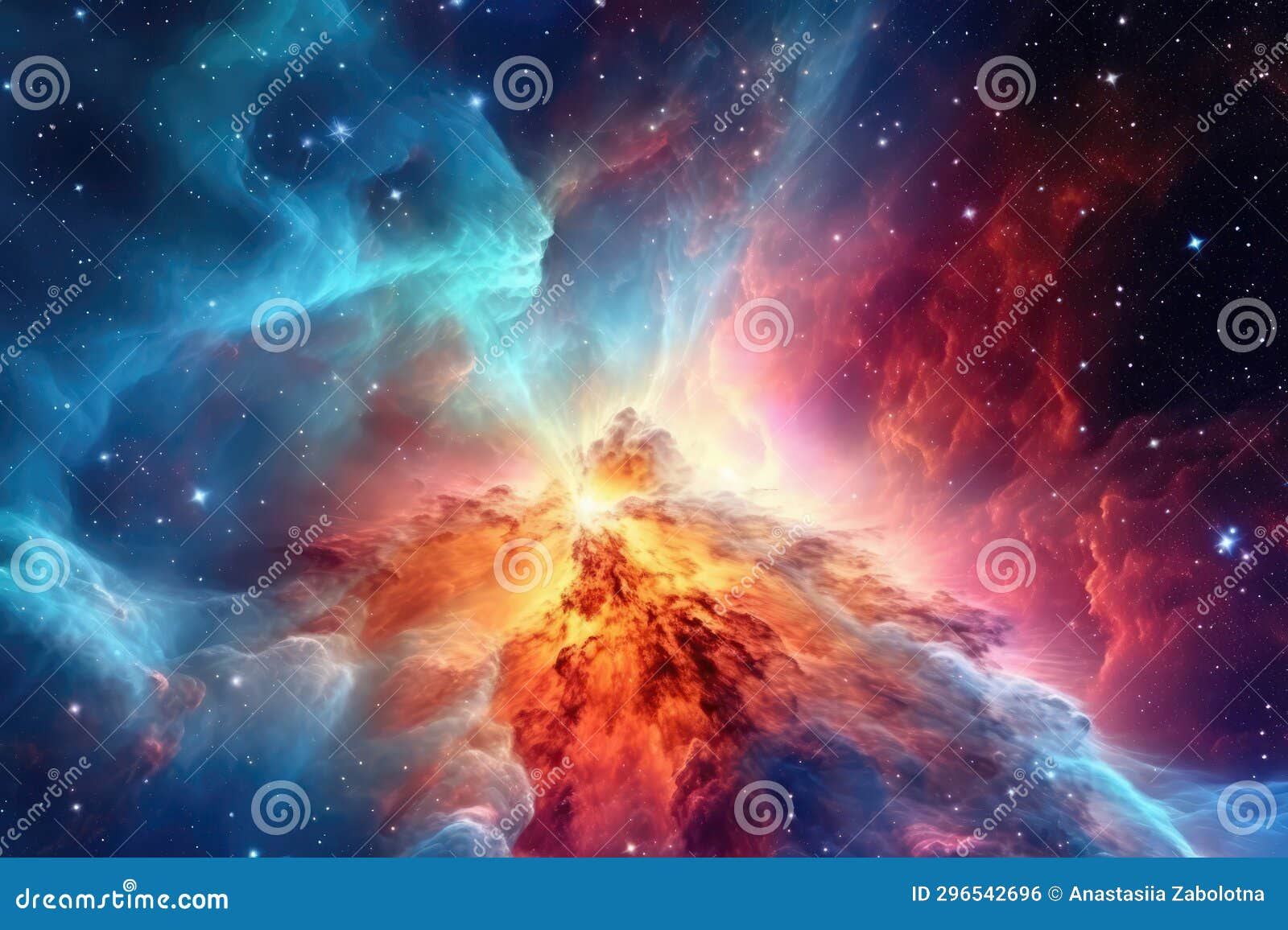 the aweinspiring beauty of the orion nebula, stellar nursery. generative ai