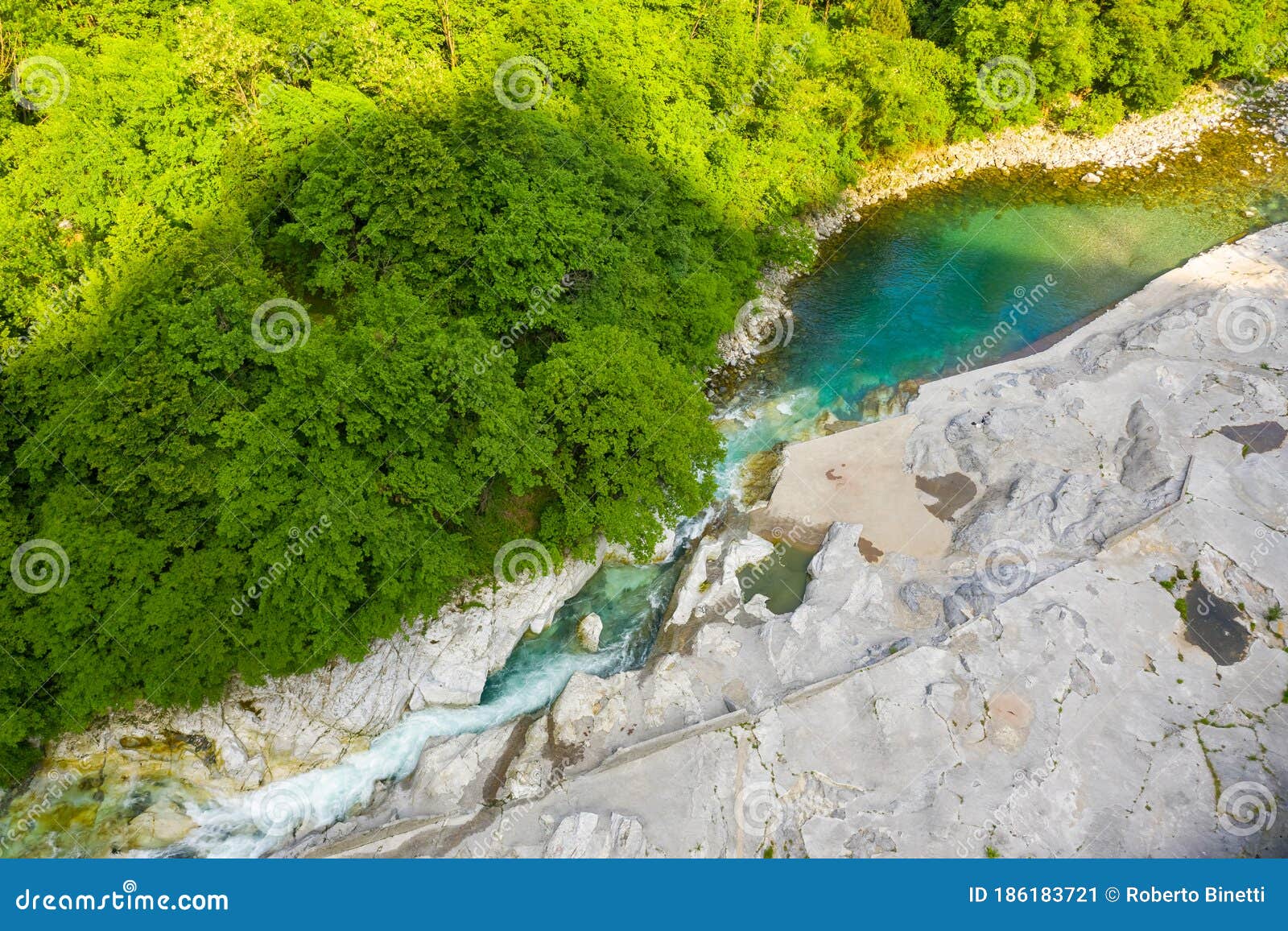 awesome aerial view of the serio river