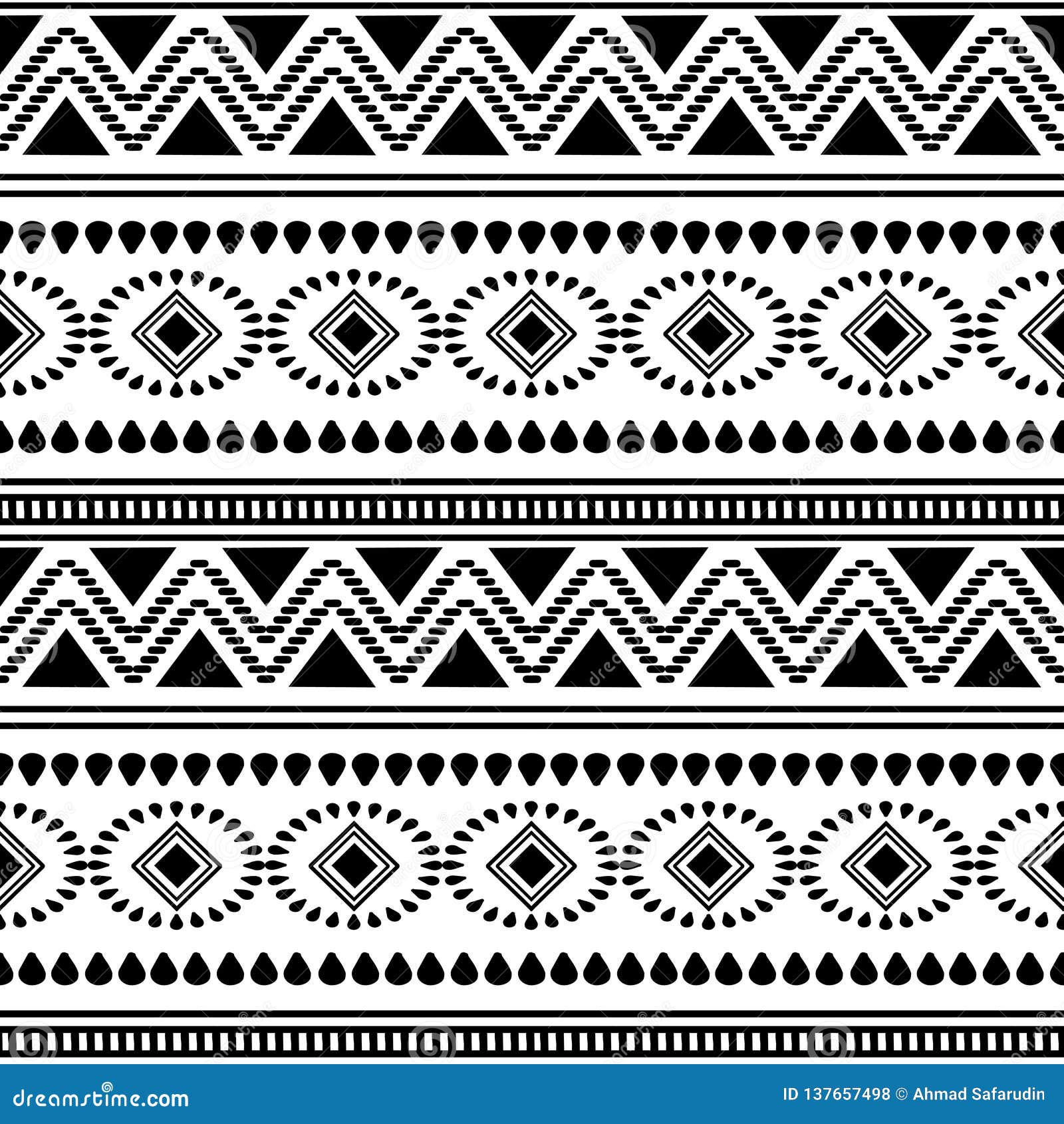 Black and White African Tribal Pattern Background. Abstract Traditional ...