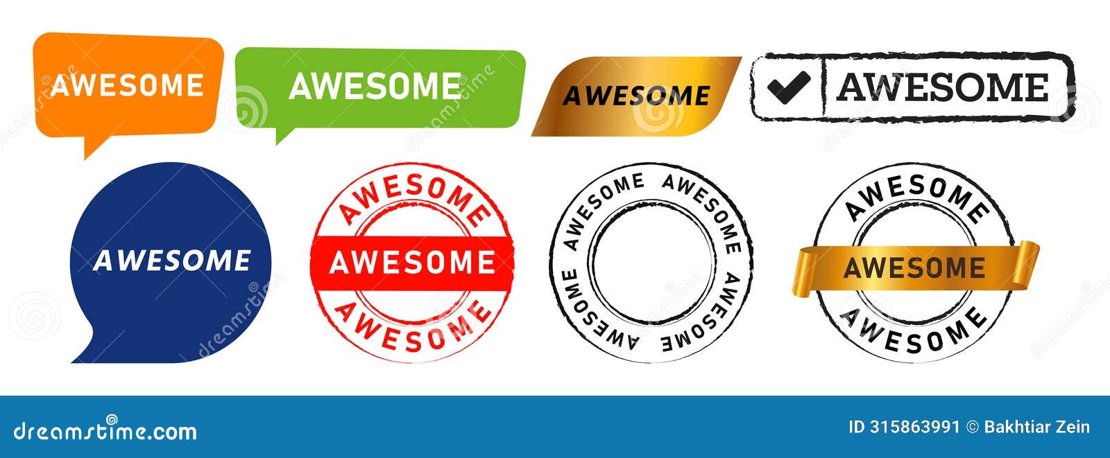 awesome circle rectangle stamp and speech bubble labels ticker sign for motivational quote