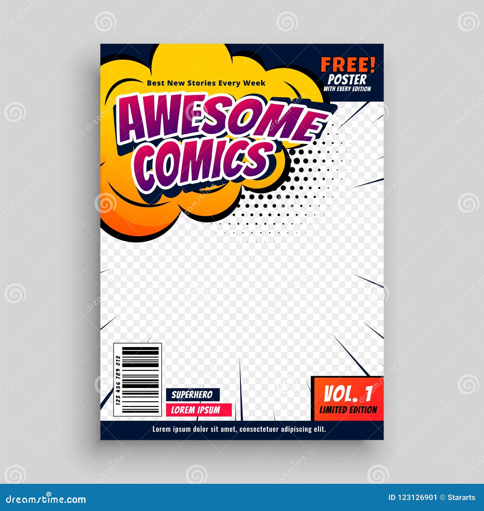 awesome comic book cover page  template