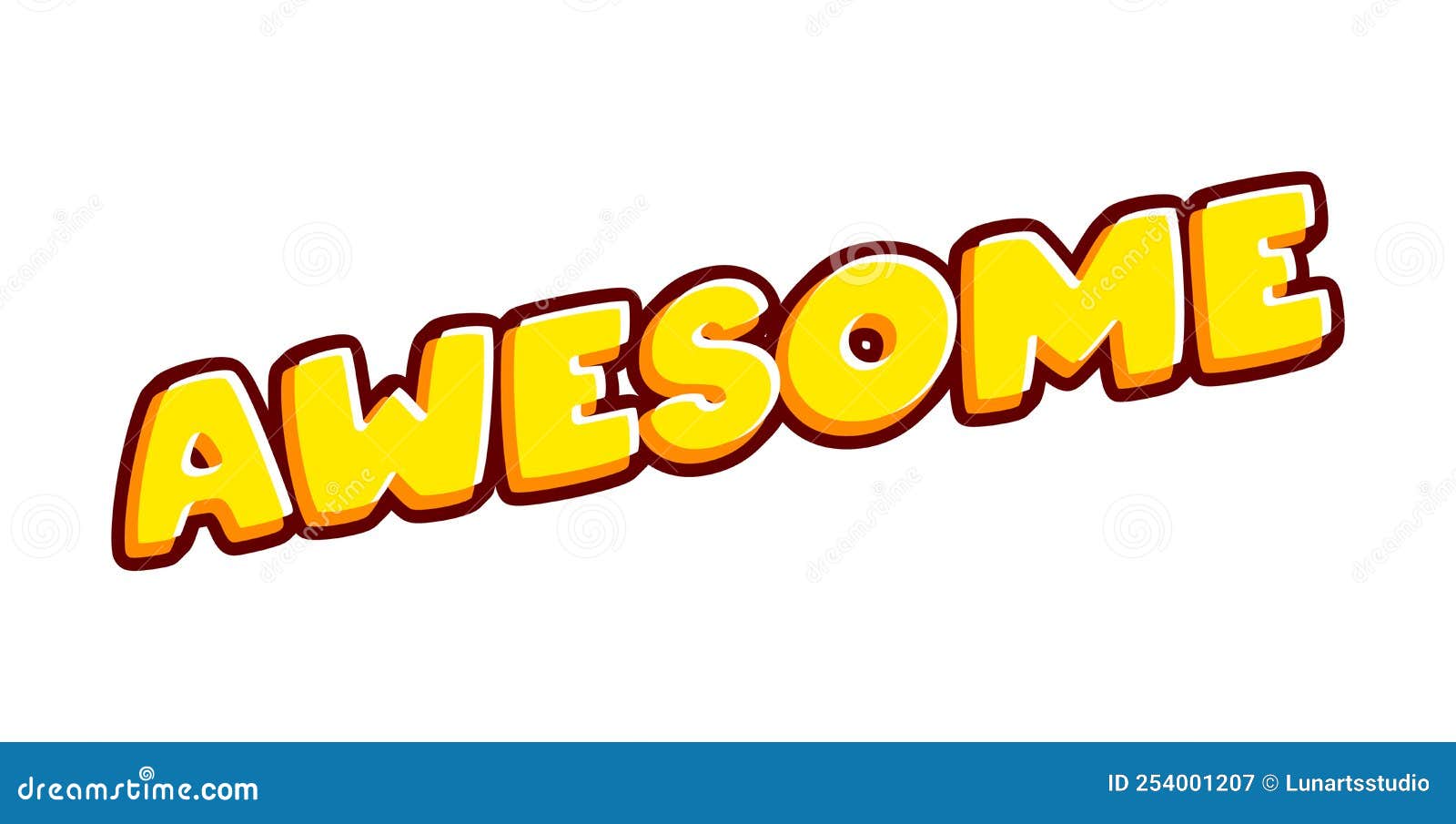 Awesome 3d Effect Phrase Lettering Isolated on White Colourful Text