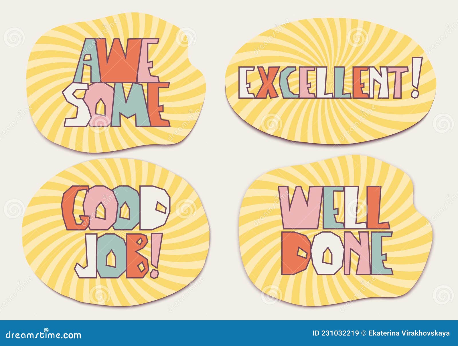 Awesome Excellent Good Job Well Done Sticker Quote Lettering On A