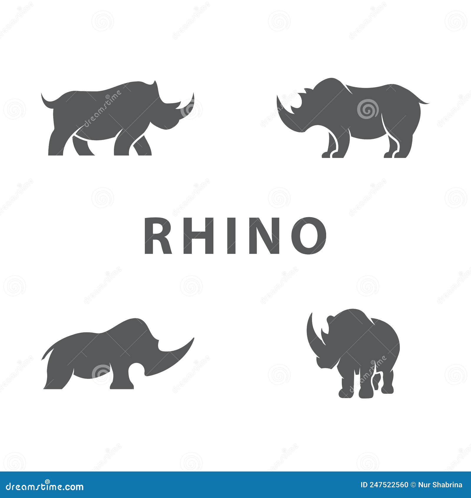 awesome modern set of elegant rhino   template