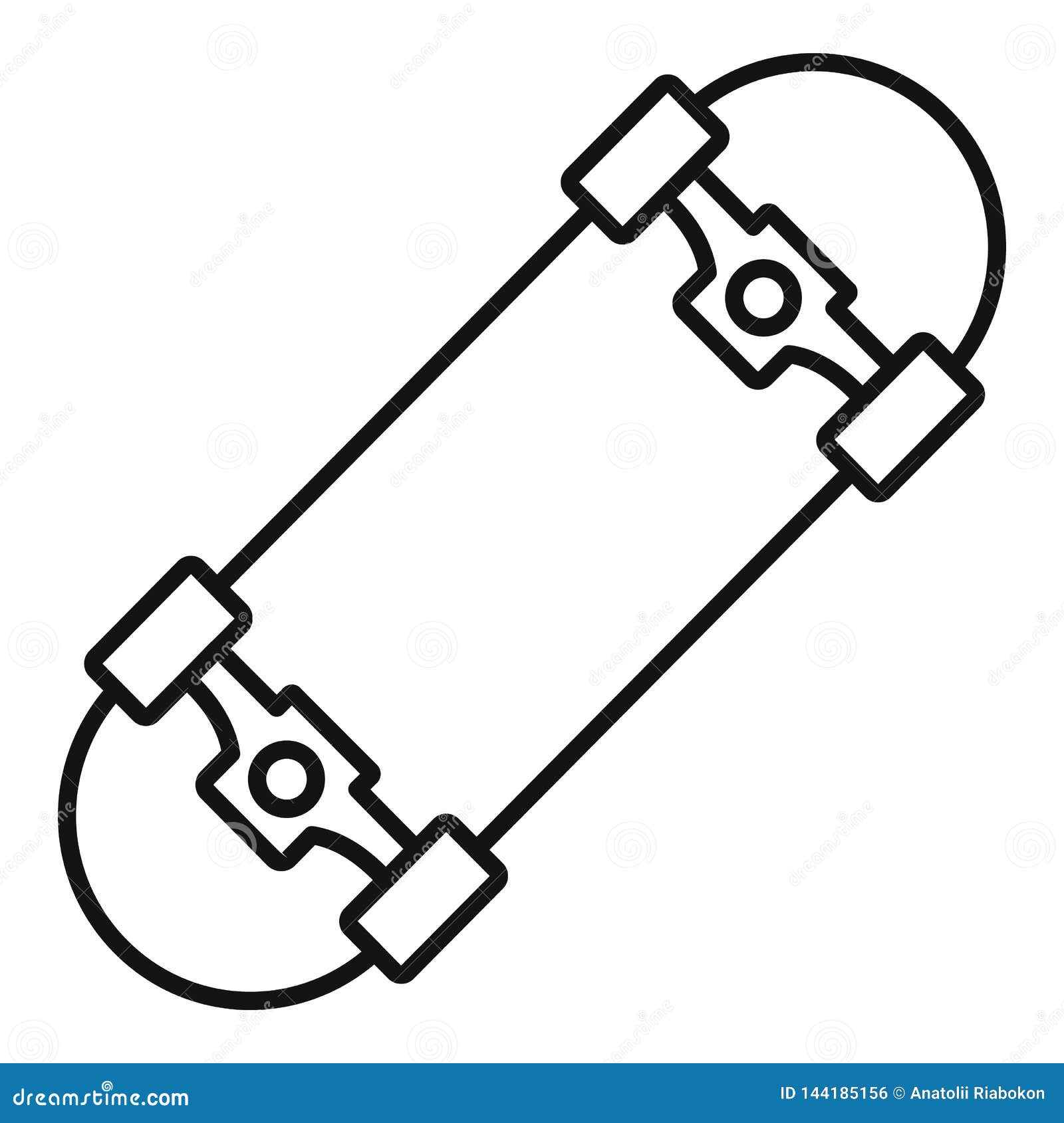Awesome Skateboard Icon, Outline Style Stock Vector Illustration of