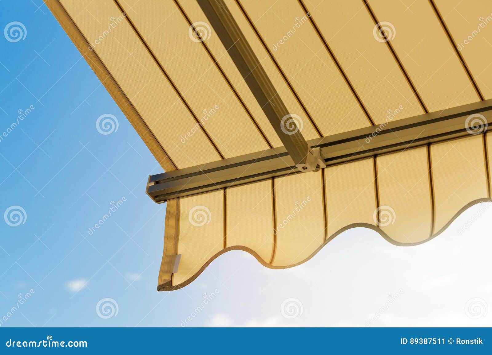 awning against blue sky