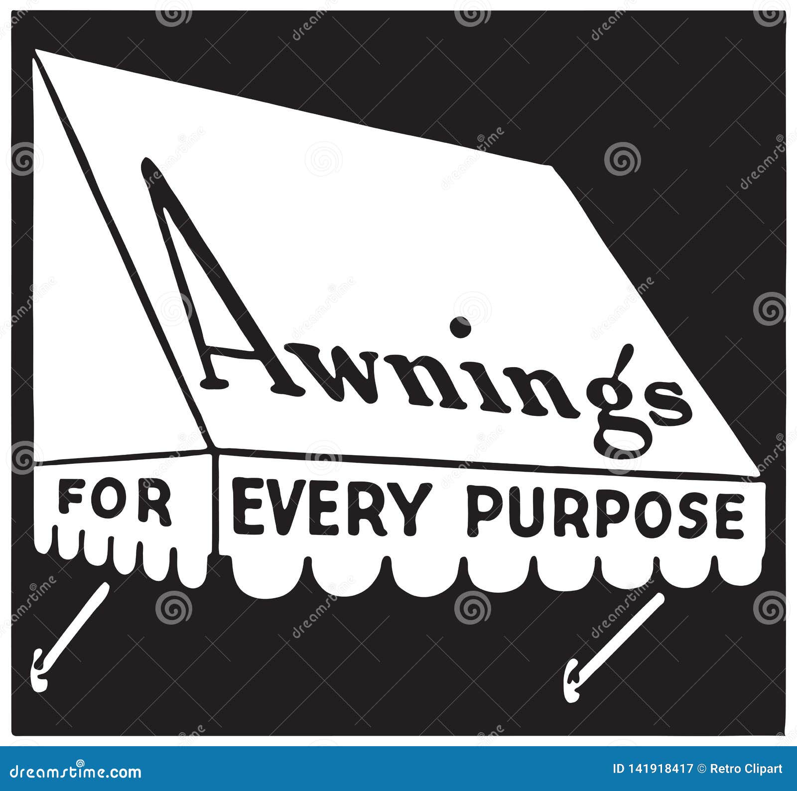 Awnings for Every Purpose stock illustration. Illustration of drawings
