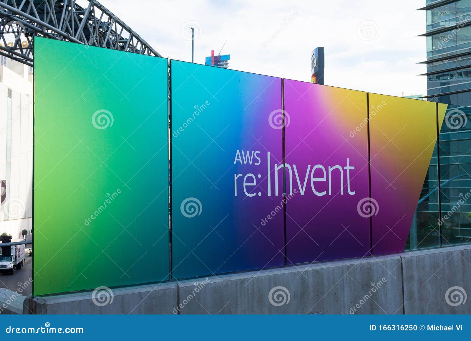 AWS ReInvent Conference Outdoor Sign on the Strip in Las Vegas