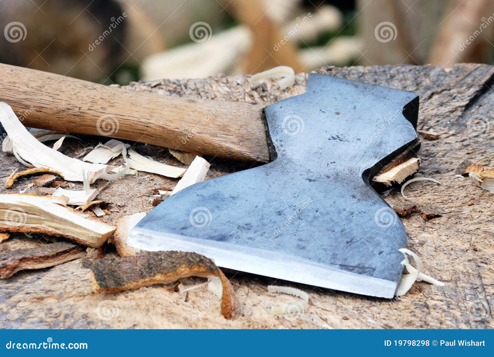 axe on chopping block