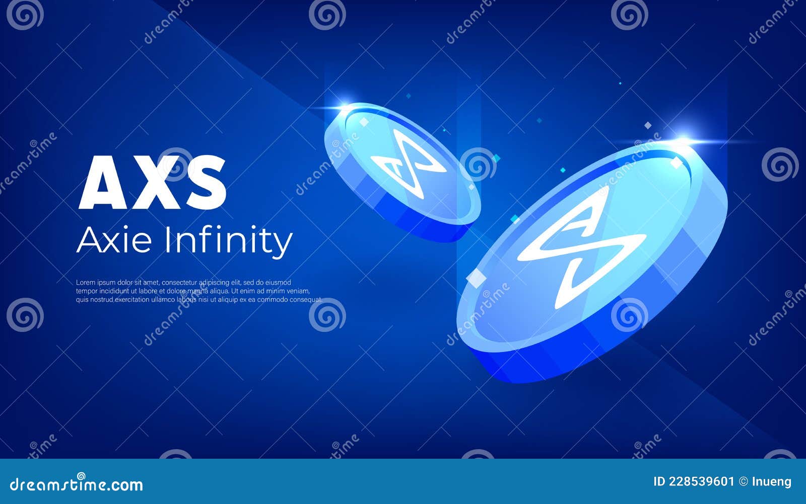 Axie Infinity AXS Token Banner. AXS Coin Cryptocurrency Concept Banner  Background Stock Vector - Illustration of exchange, background: 228539601