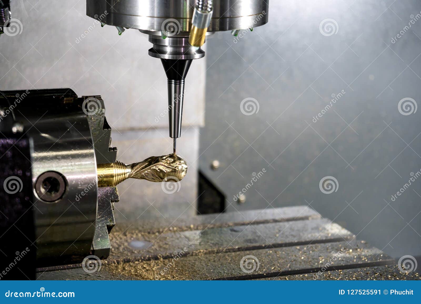 The 4axis CNC Milling Machine . Stock Image Image of manufacture, machining 127525591