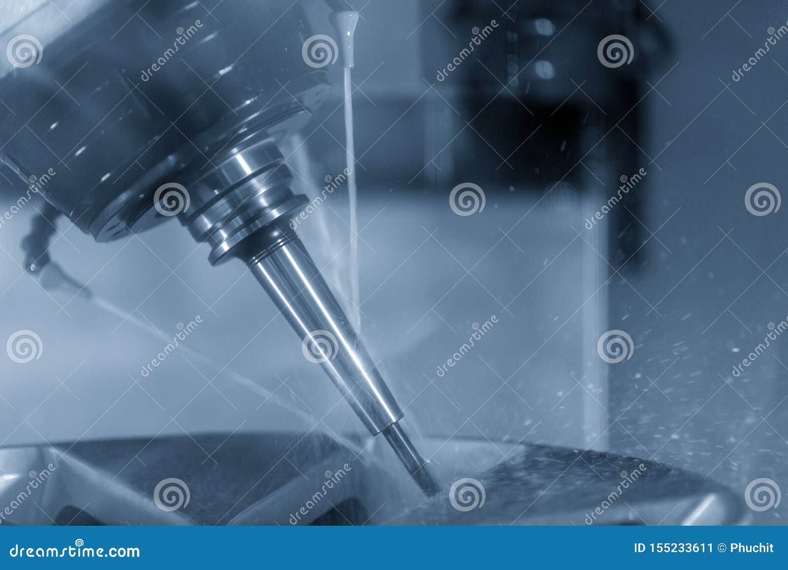 The 5axis CNC Milling Machine Cutting the Tyre Mold Part with Solid
