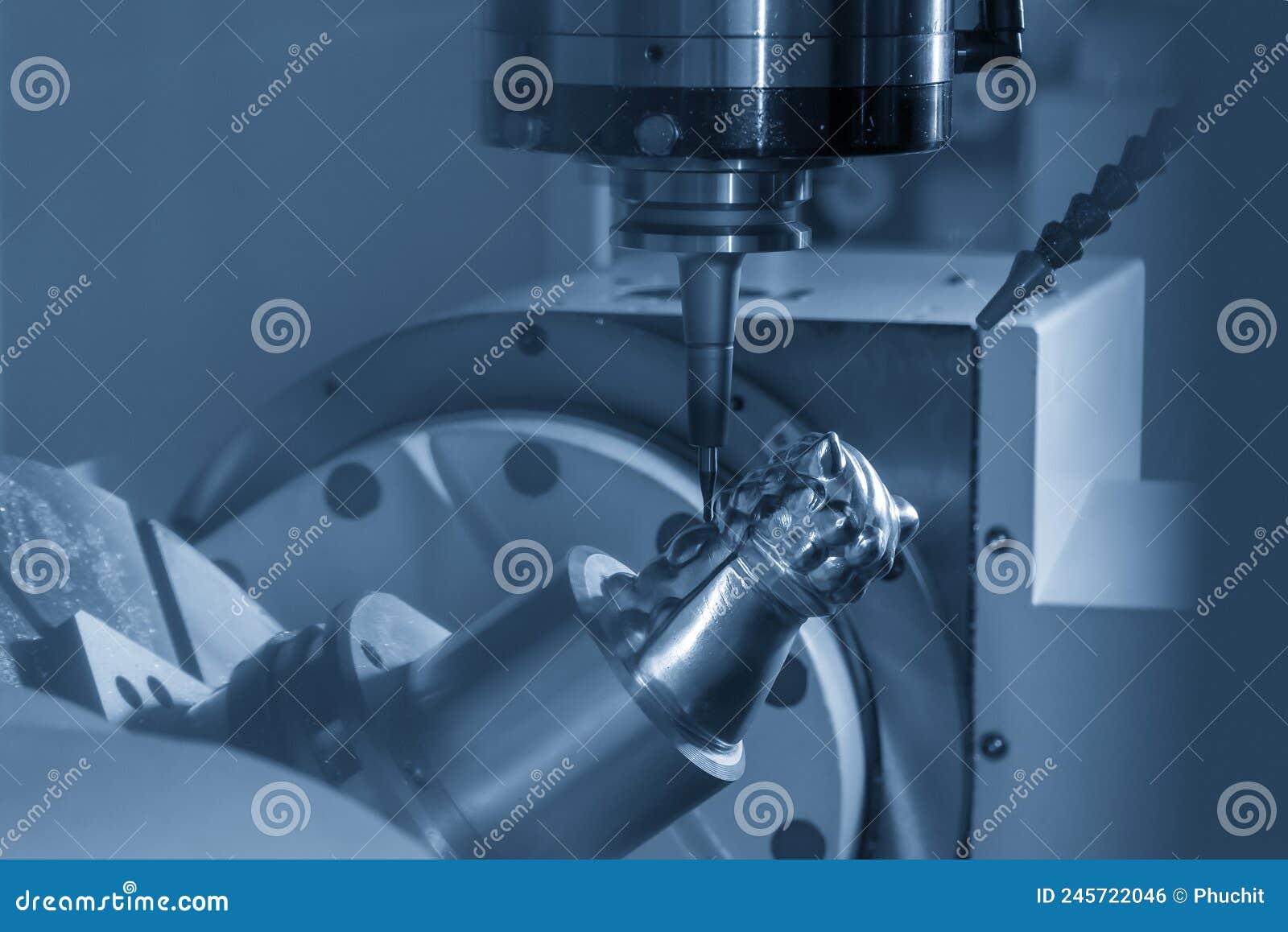 The 5axis Machining Center Cutting the Sample Parts with Solid Ball