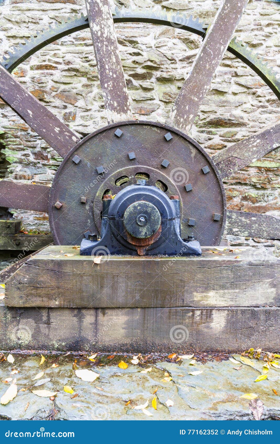 Axle and Spokes of Water Wheel. Stock Photo Image of industrial