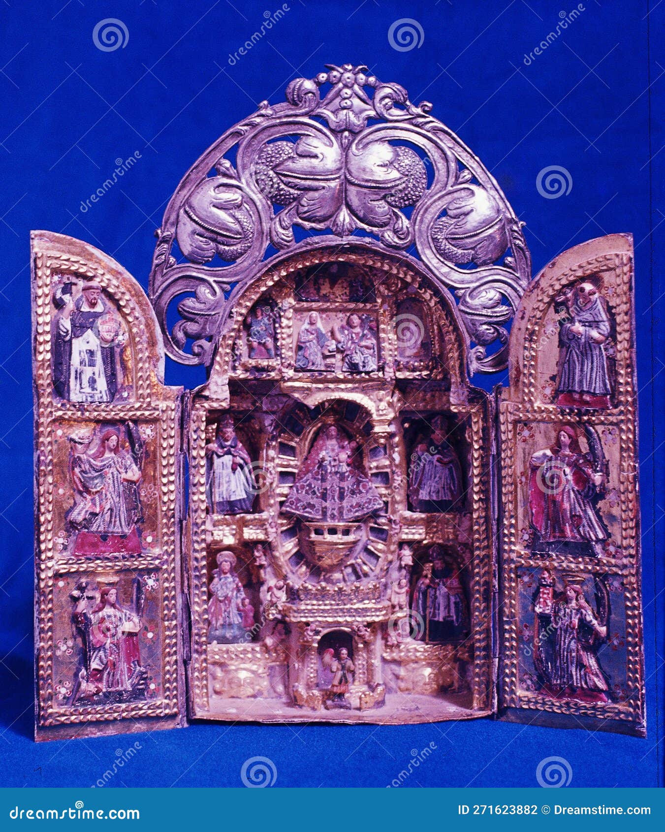 ayacucho, peru a traditional 'retablo', a typical historical 17 century peruvian handicraft from the ayacucho region