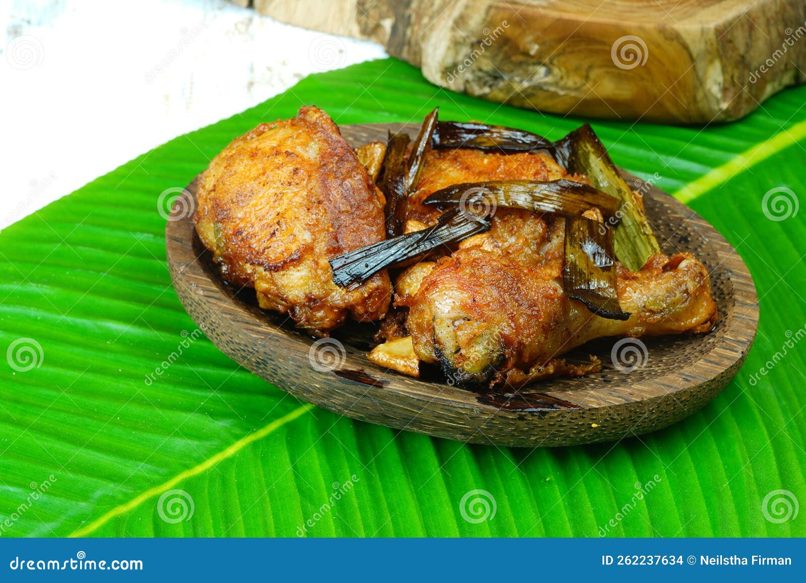 Ayam Goreng Kampung or Traditional Fried Chicken from Indonesia Stock