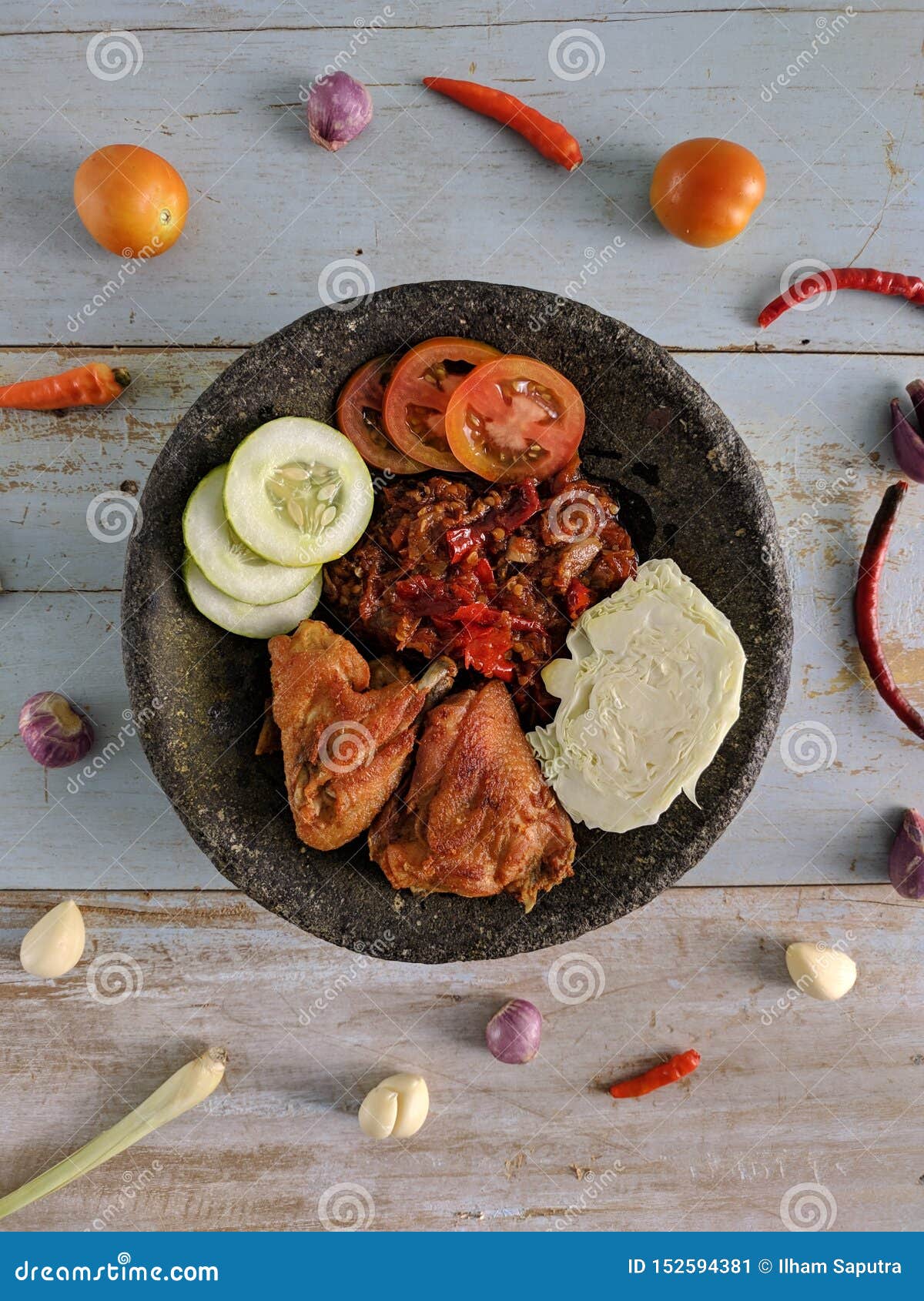 Ayam Penyet Is Indonesian Traditional Food Stock Image Image Of Object Cursine 152594381