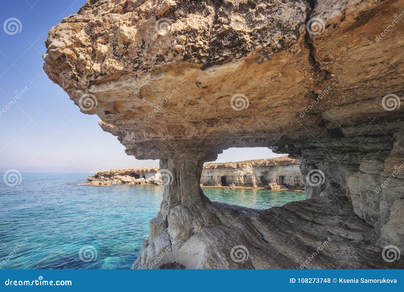 ayia napa, cyprus. sea caves of cavo greco cape.