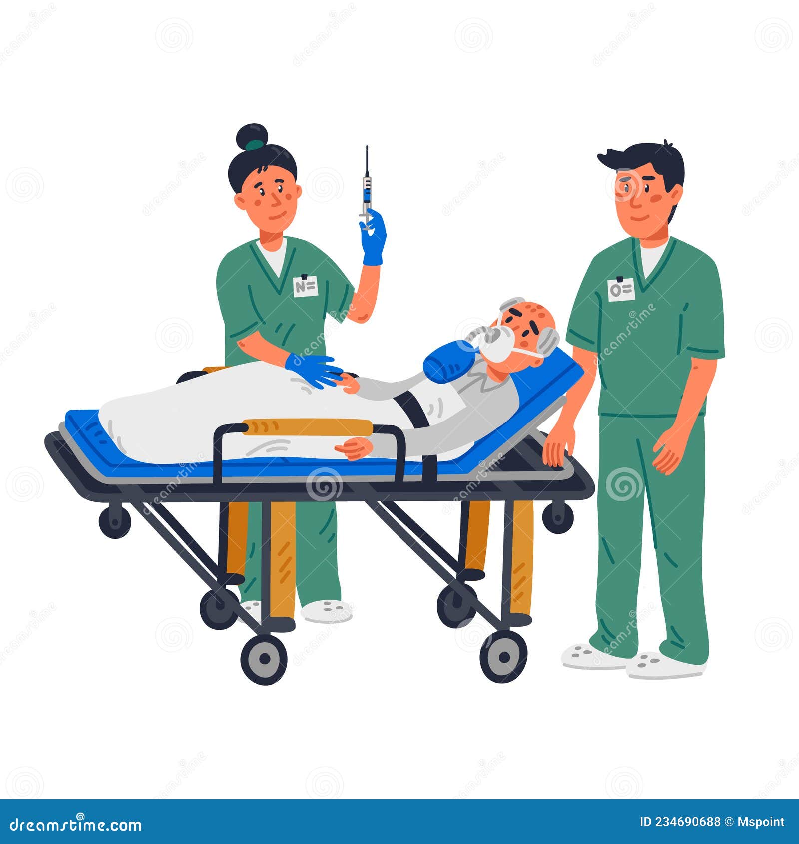 Ayudar a Los Trabajadores De Urgencias a Ayudar a Un Paciente Viejo En Una  Camilla. Ilustración Vectorial De Dibujos Animados De E Ilustración del  Vector - Ilustración de emergencia, plano: 234690688