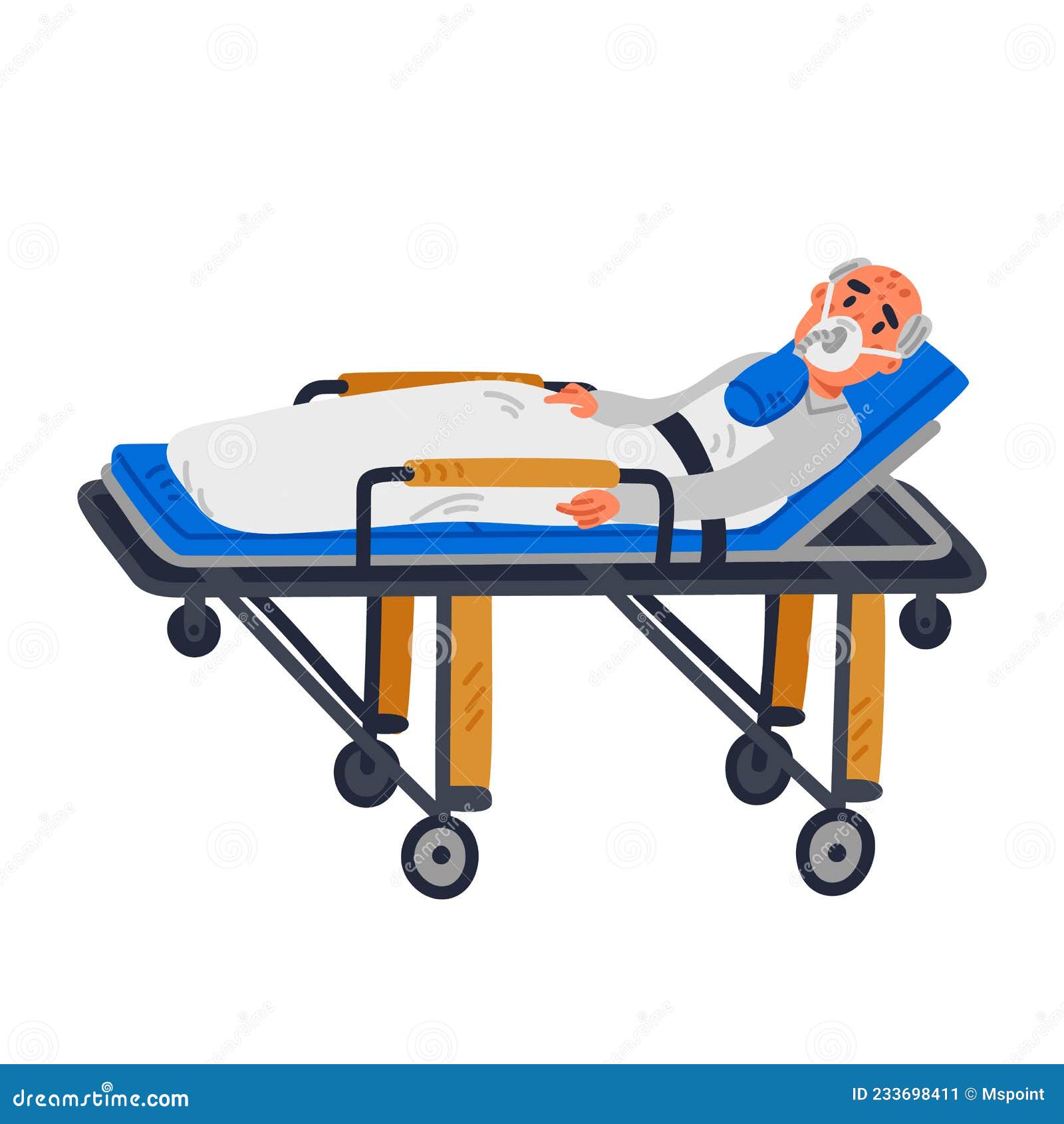 Ayude a Un Anciano Paciente Tendido En Una Camilla En La Sala De Emergencias..  Ilustración Vectorial De Dibujos Animados De Estilo Ilustración del Vector  - Ilustración de enfermera, plano: 233698411