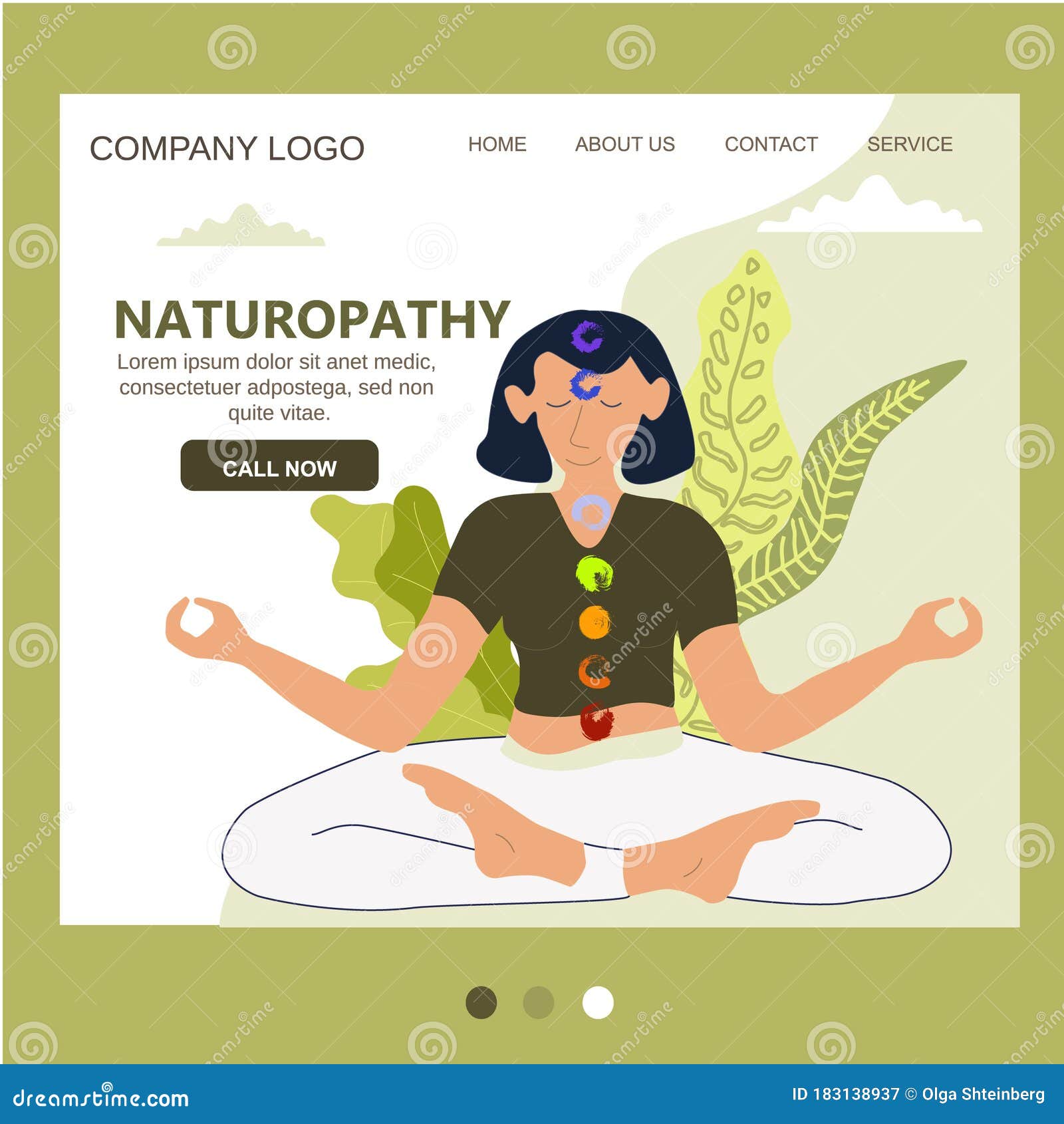 Ayurveda and Yoga Website Template, Herbal Alternative Medicine