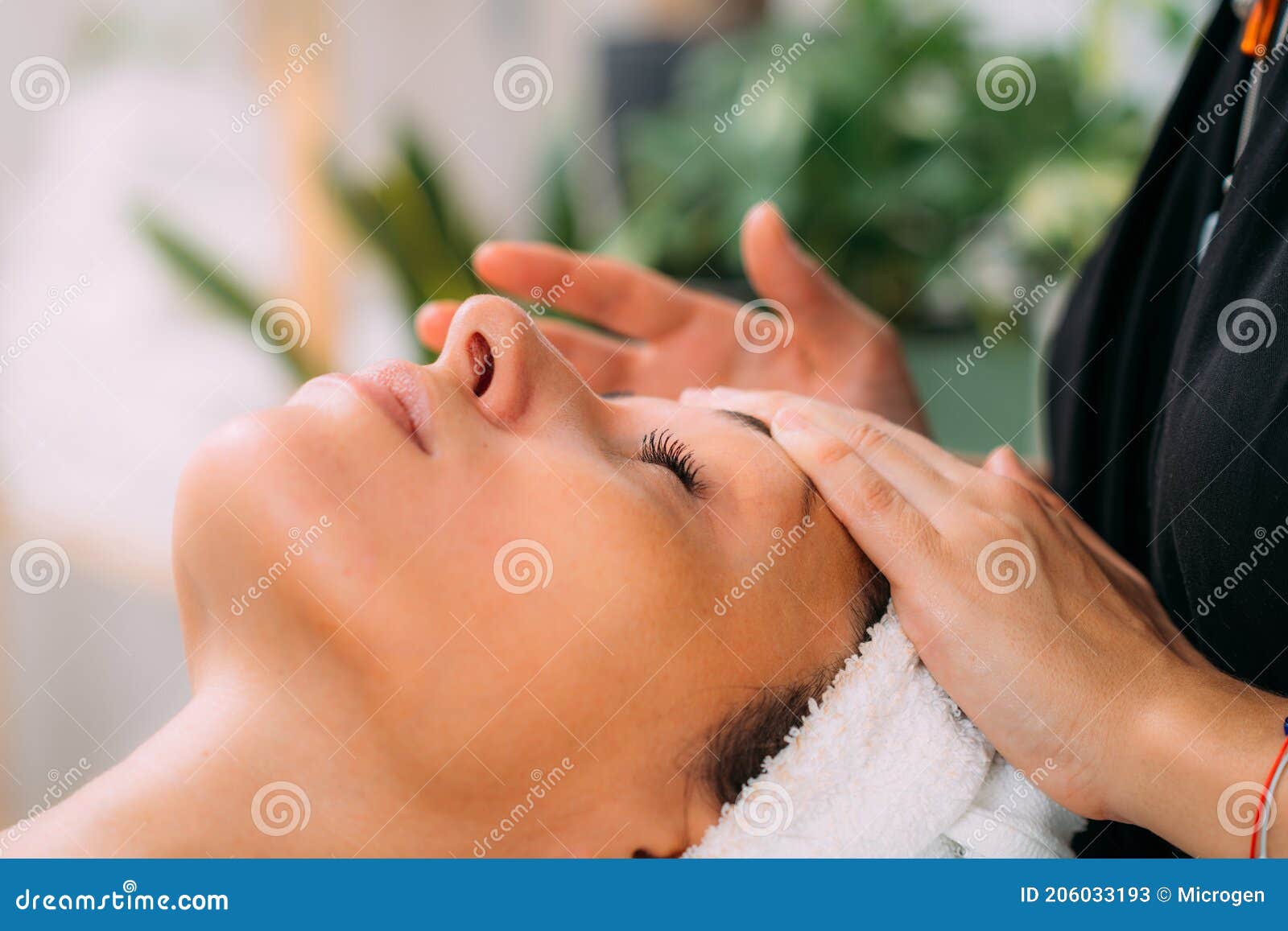 Ayurvedic Face Massage with Ethereal Oils Stock Image Image of