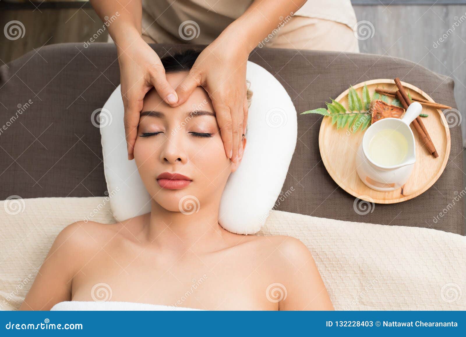 Ayurvedic Head Massage Therapy On Facial Forehead Stock Image Image