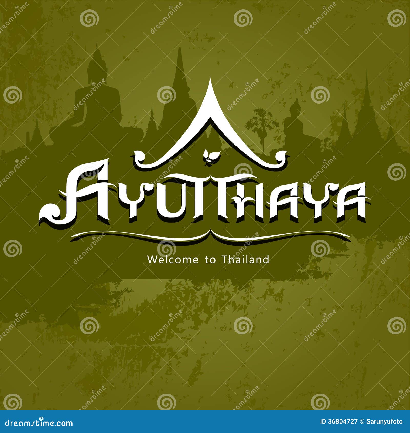 Ayutthaya Province Message Text Design Stock Vector - Illustration of