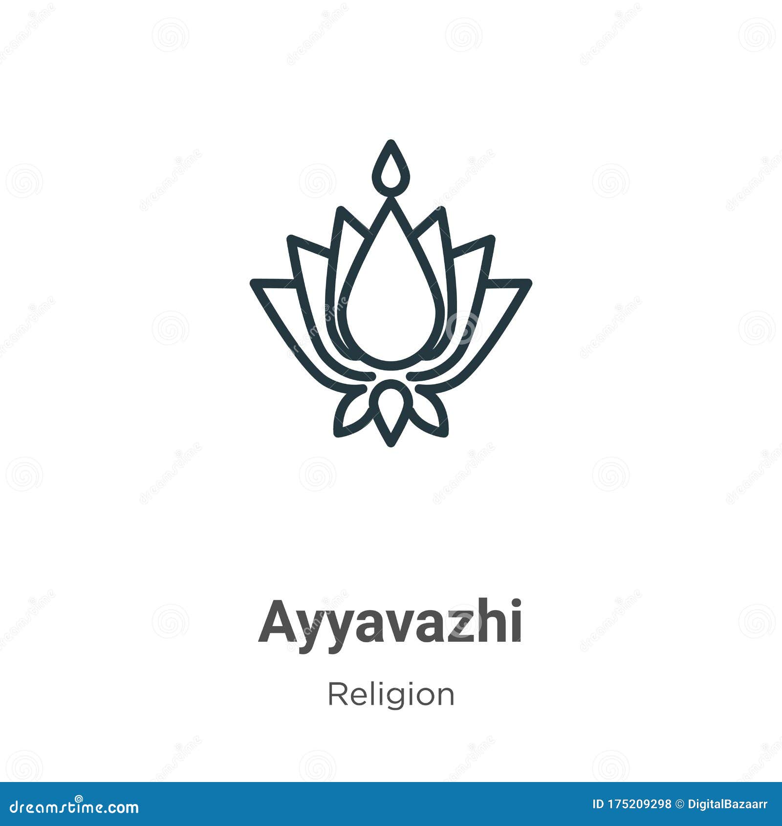 ayyavazhi outline  icon. thin line black ayyavazhi icon, flat  simple   from editable religion