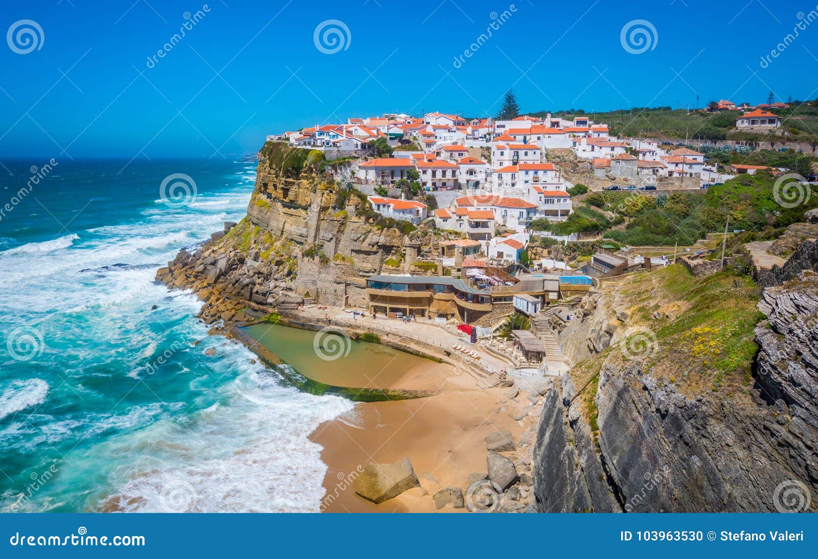 panoramic view of azenhas do mar, sintra, portugal